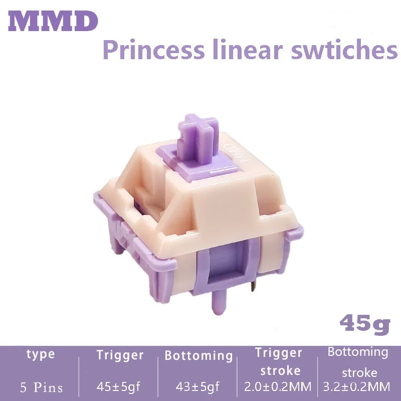 MMD Princess Switch 5Pins 28/38/45/53g Banana Splits Linear Mechanical Keyboard Switch