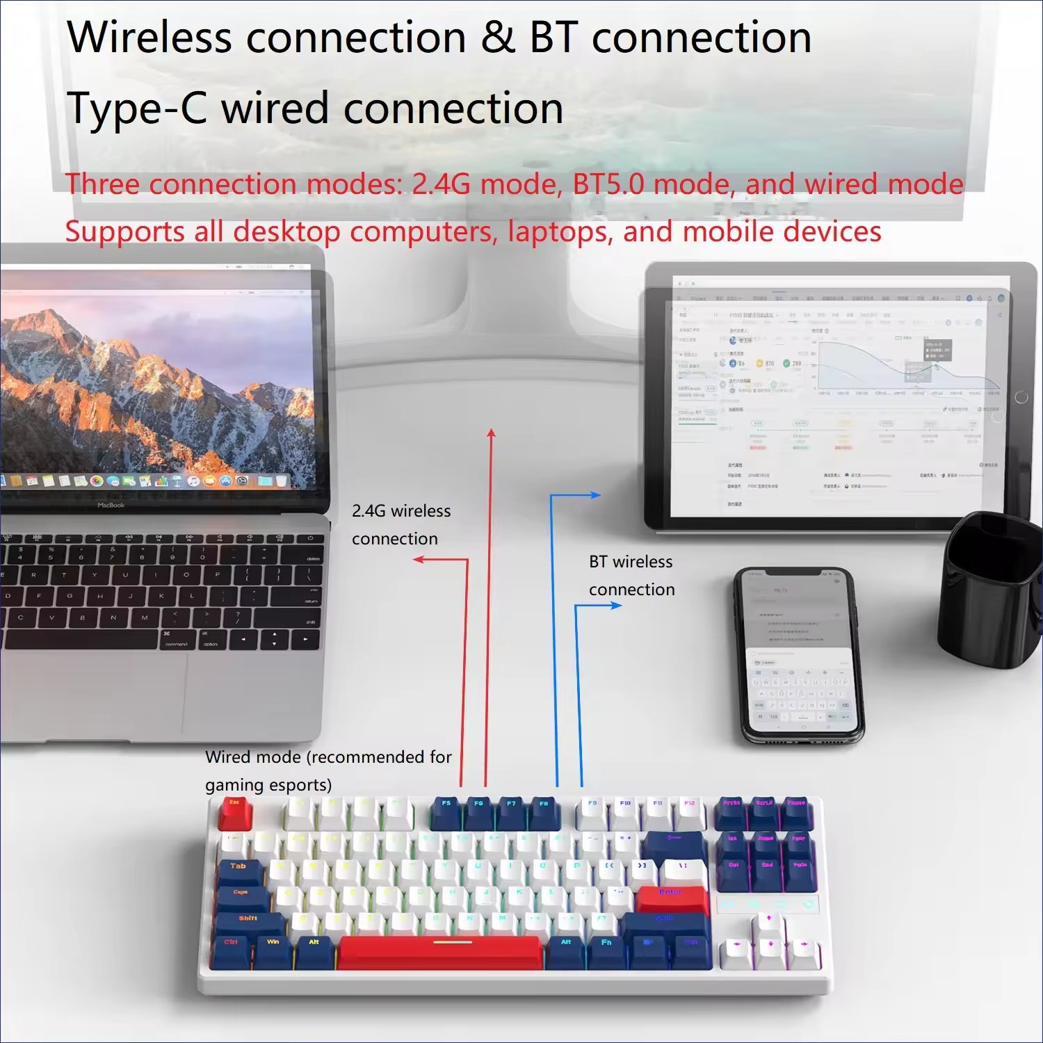 K87 computer switch switches usb type-c wired custom backlit mechanical backlight mini rgb wire ergonomic mechan gaming keyboard