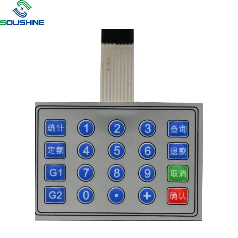 Capacitive Keypad Membrane Switch With Panel Overlay Polycarbon On Off Push Button Led Membrane Switch Panel