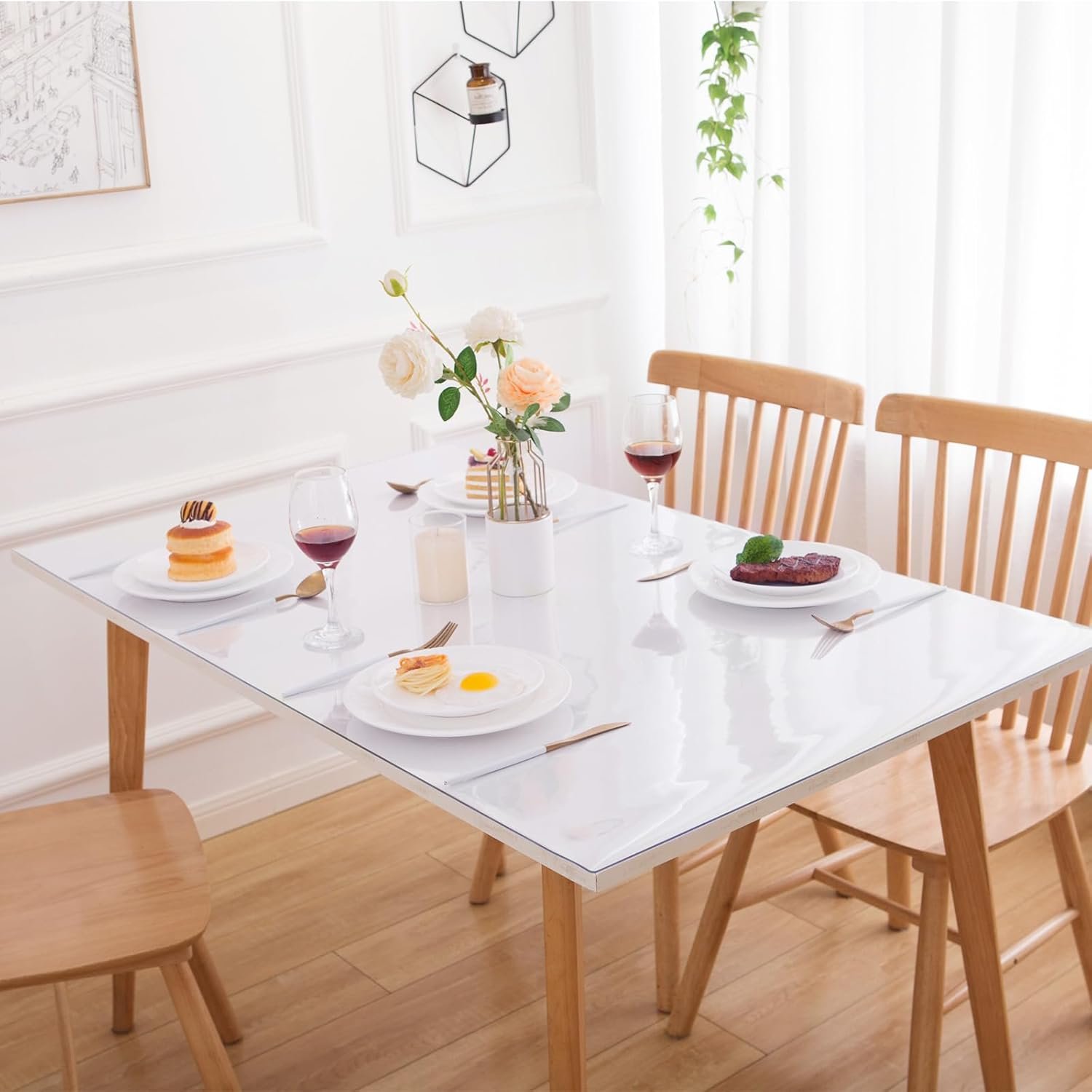 Crystal PVC Table Mat Waterproof Plastic Desk Protector for Side End Table Keyboard Pads Laptop Desk Writing Desk
