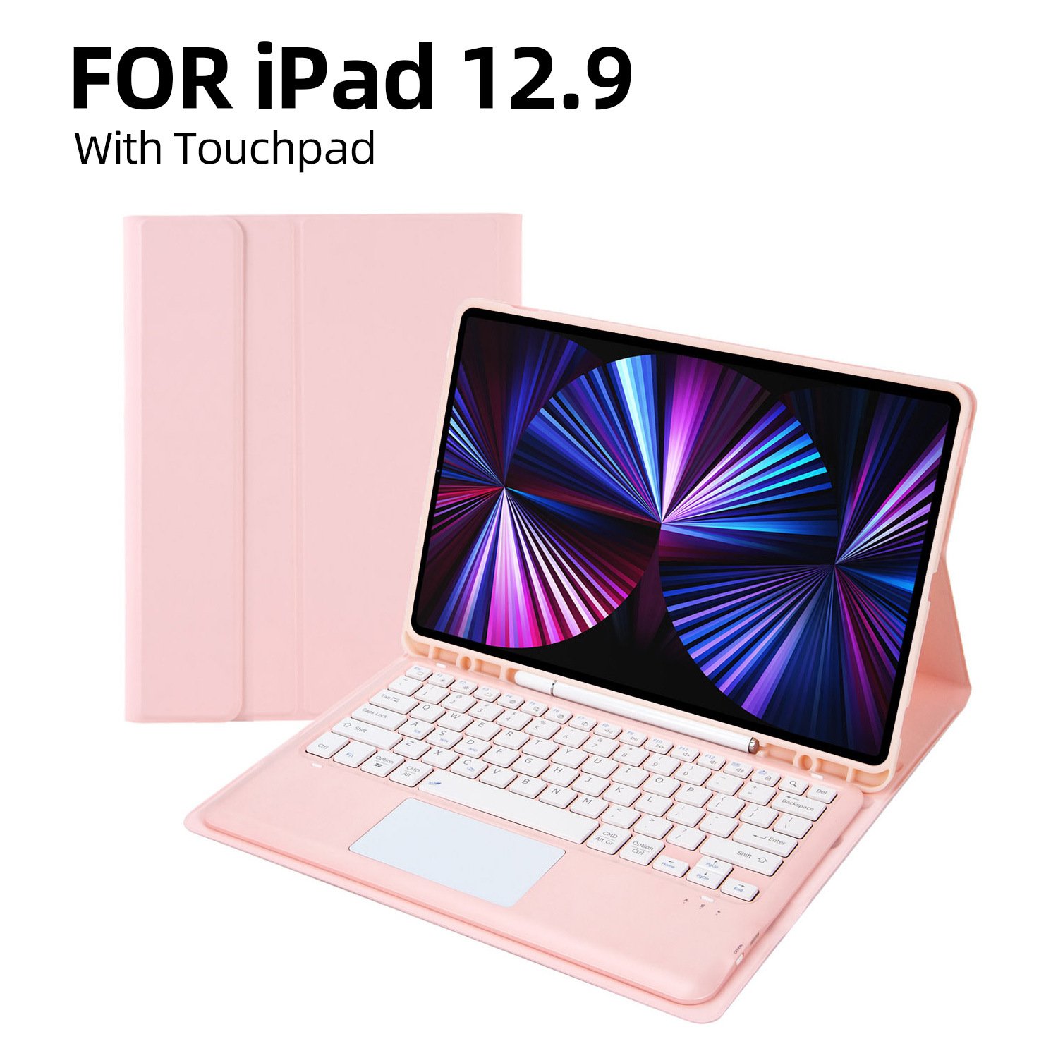 Manufacturer Wholesale Price iPad Pro 12.9-inch 2020 2021 Models Compatible Wireless Touchpad Keyboard Tablet Cover Case