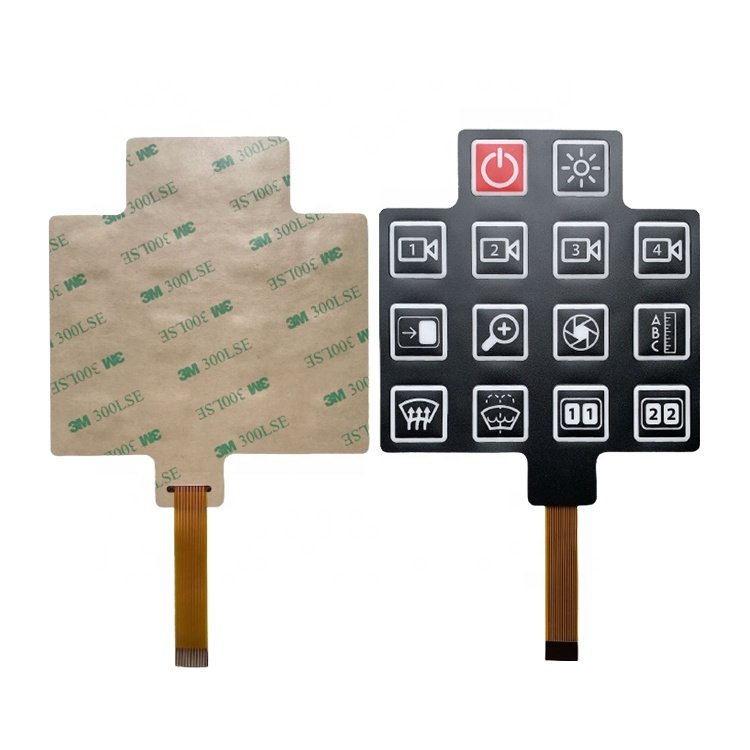 Screen Printing Membrane Switch waterproof embossed buttons membrane switch with LED