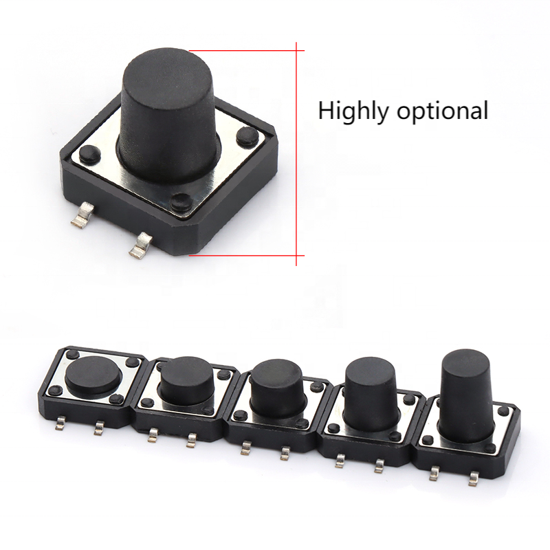 12mm*12mm Smt Tact Switches 4pin 12*12*4.3mm Push Button Smd Tact switch