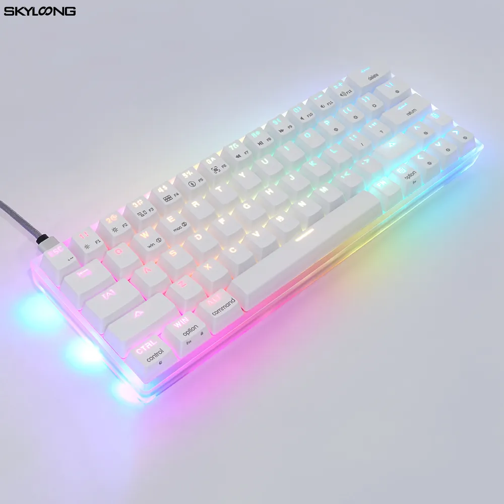 SKYLOONG SK63 GK63 ANSI layout 60% RGB gaming 63keys mechanical keyboard with gateron switch