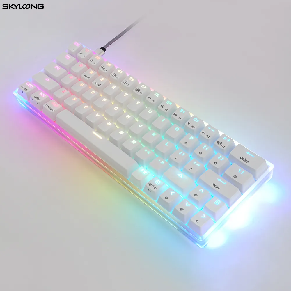 SKYLOONG SK63 GK63 ANSI layout 60% RGB gaming 63keys mechanical keyboard with gateron switch