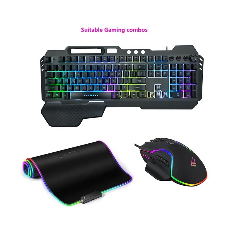 Mechanical Feel Clavier Gamer Ergonomic Key Position 104keys RGB Backlight Game Keyboard LED Usb Membrane Tecno Wired USB Type a