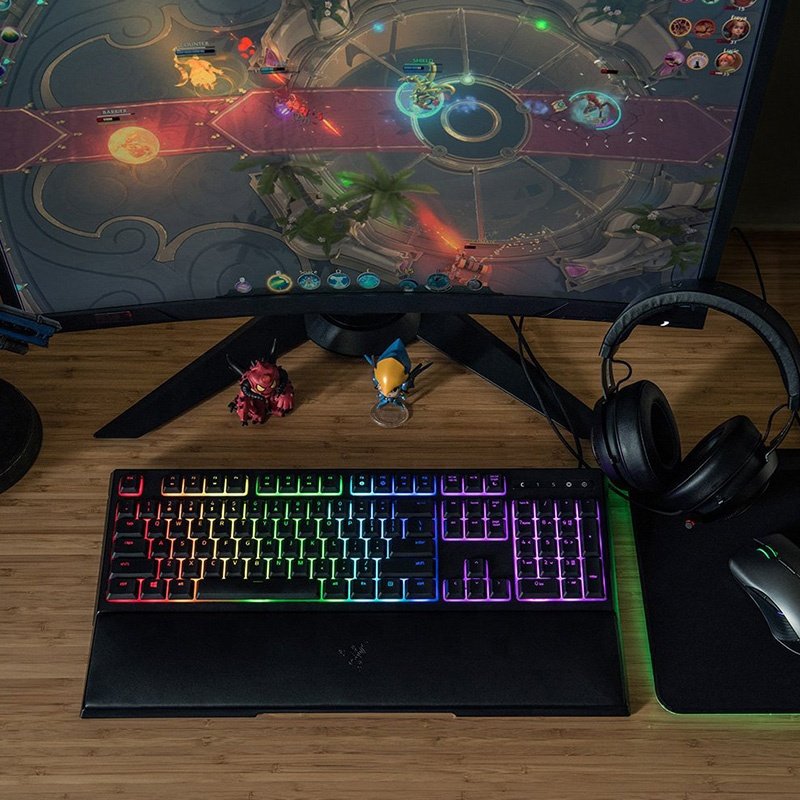Razer Ornata V3 Gaming Mechanical Keyboard Low Profile Keys Mecha Membrane Switches Backlit Media Keys for Gaming PC