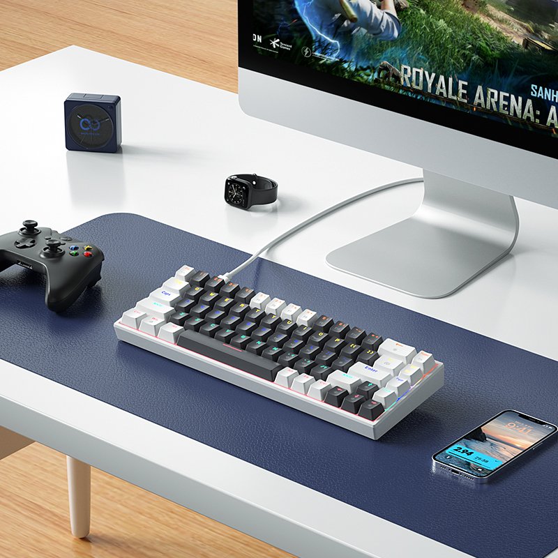 BOW 68-Key Wired Mechanical Keyboard ABS Anti-ghosting Hot Swappable Gaming Keyboard for Desktop & Laptop