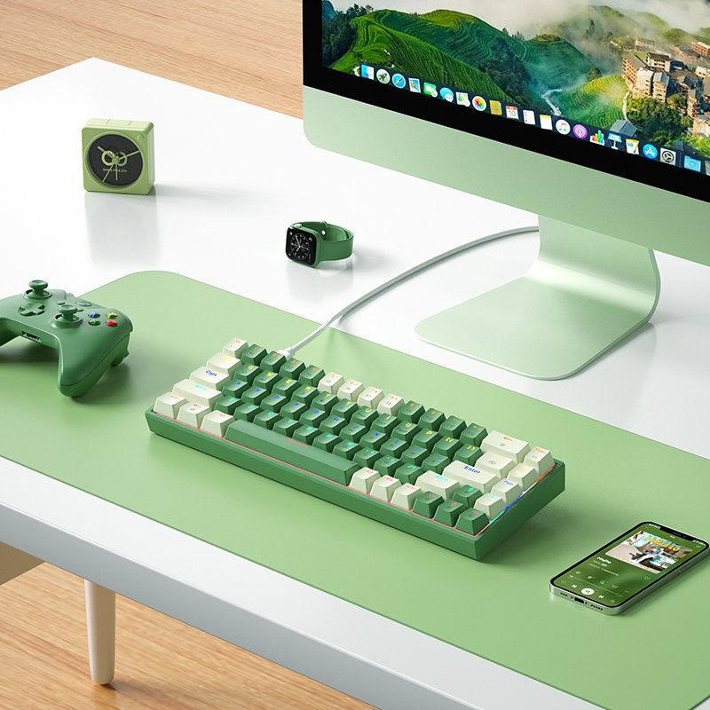 BOW 68-Key Wired Mechanical Keyboard ABS Anti-ghosting Hot Swappable Gaming Keyboard for Desktop & Laptop
