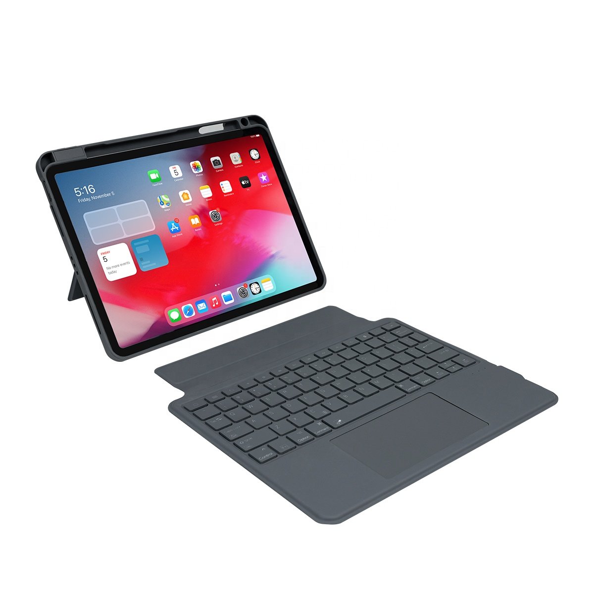 OEM/ODM Detachable Bluetooth Keyboard Case with Trackpad for 10.2'' and 10.5'' iPad Lithium Battery Support USB-C Port Kickstand