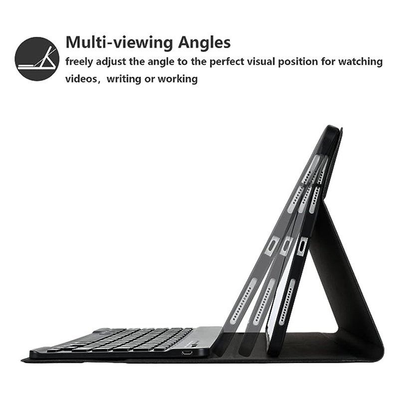 Leather PU Keyboard Case for iPad 9.7 10.2 Wireless BT Tablet Keyboard with Pen Holder Waterproof