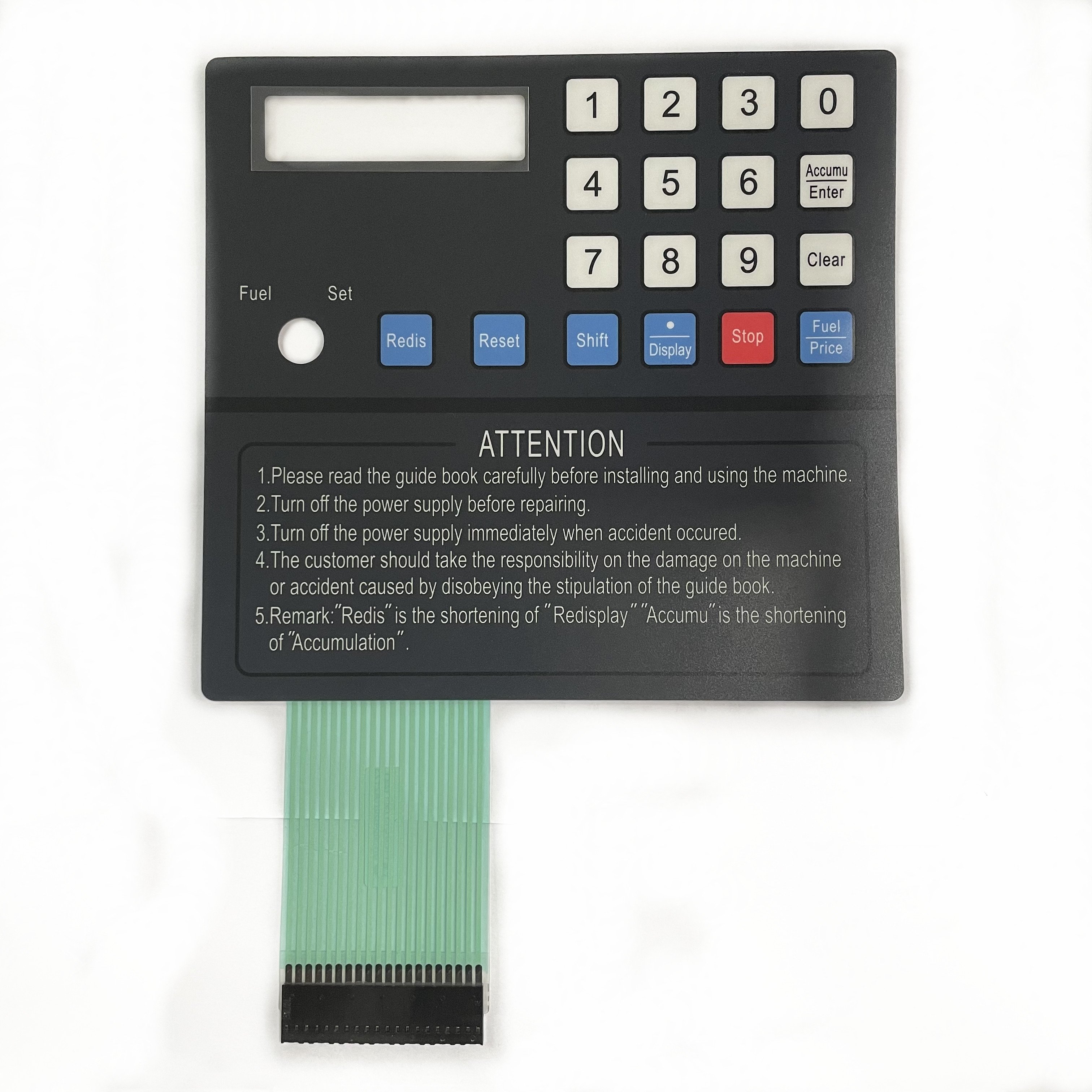 High quality fuel dispenser keypads