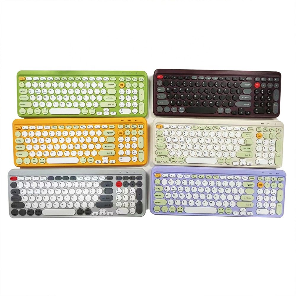 Office 2.4G Plug And Play Scissor Switch Silent Multi Device Bluetooths Ergonomic Rechargeable colored Wireless Keyboard