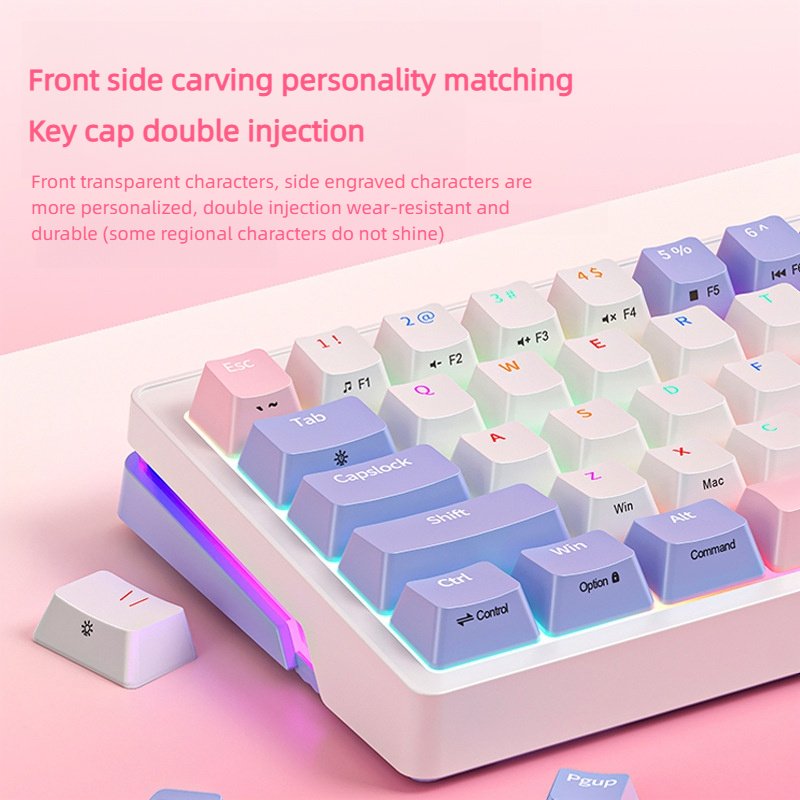 X715-1 Keyboard 68 Keys Hot Swappable Anti-ghosting 2.4G Wireless BT Mini Rgb Switch Gaming Mechanical Keyboard For Computer