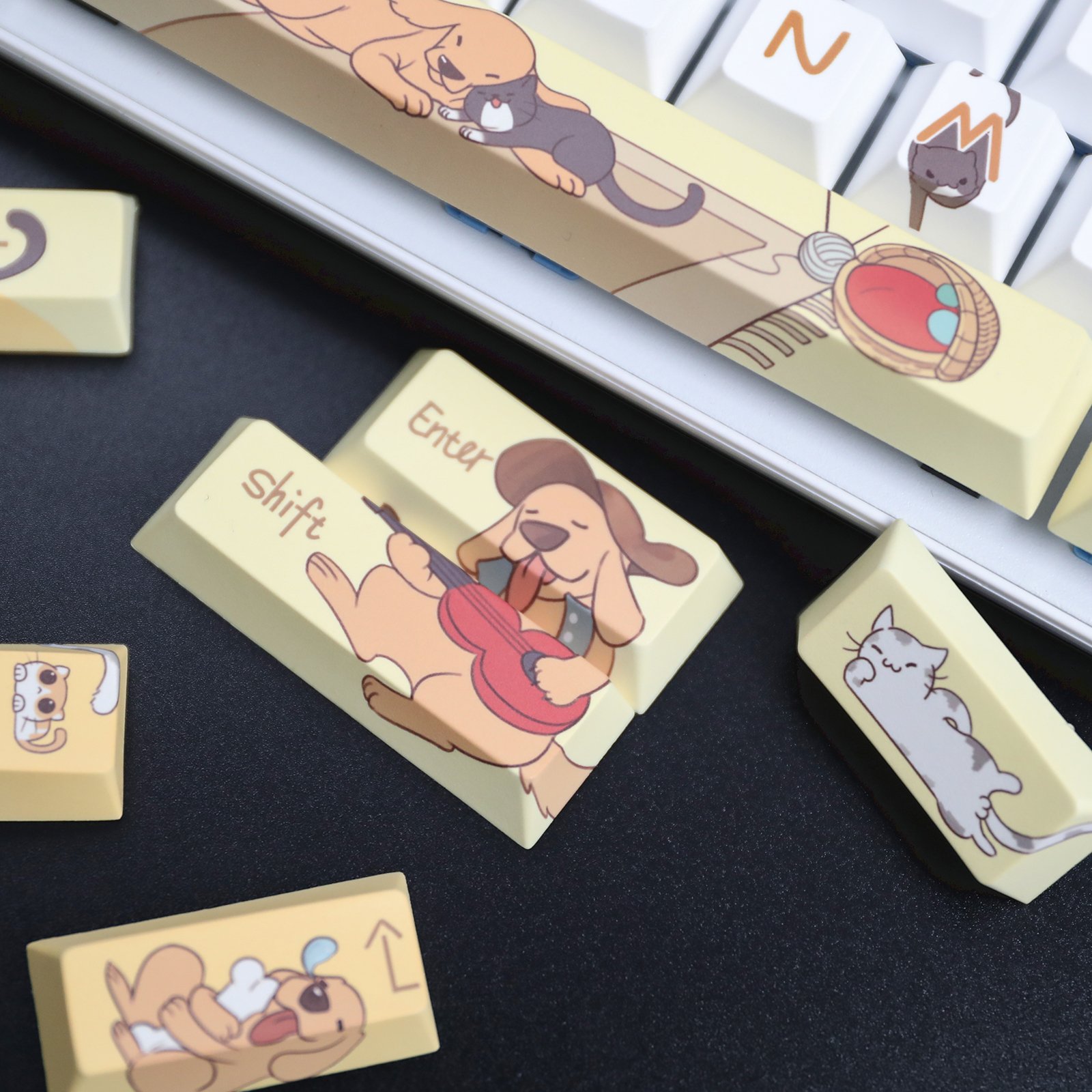 HZGAMER 104 Keys Keycaps Thermal Sublimation 5-surfaces Customized CHERRY OEM Profile PBT Keycaps for mechanical keyboard Switch