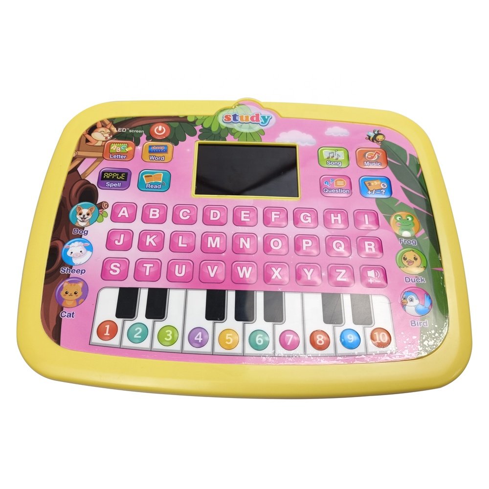 Early education LED screen tablet learning machine toy kids multi-function intelligent learning pad story machine with music