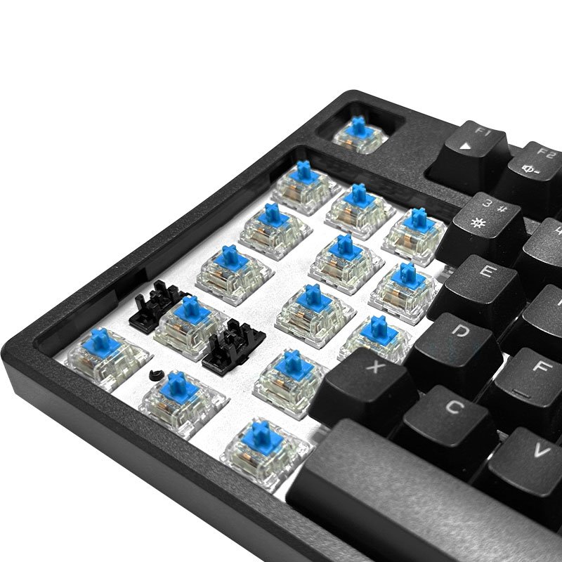 87 Keys Russian Version Wired RGB White Hot Swappable Machinery Keyboard With Custom Switch