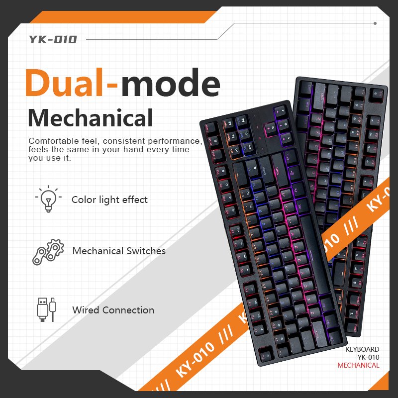 87 Keys Russian Version Wired RGB White Hot Swappable Machinery Keyboard With Custom Switch