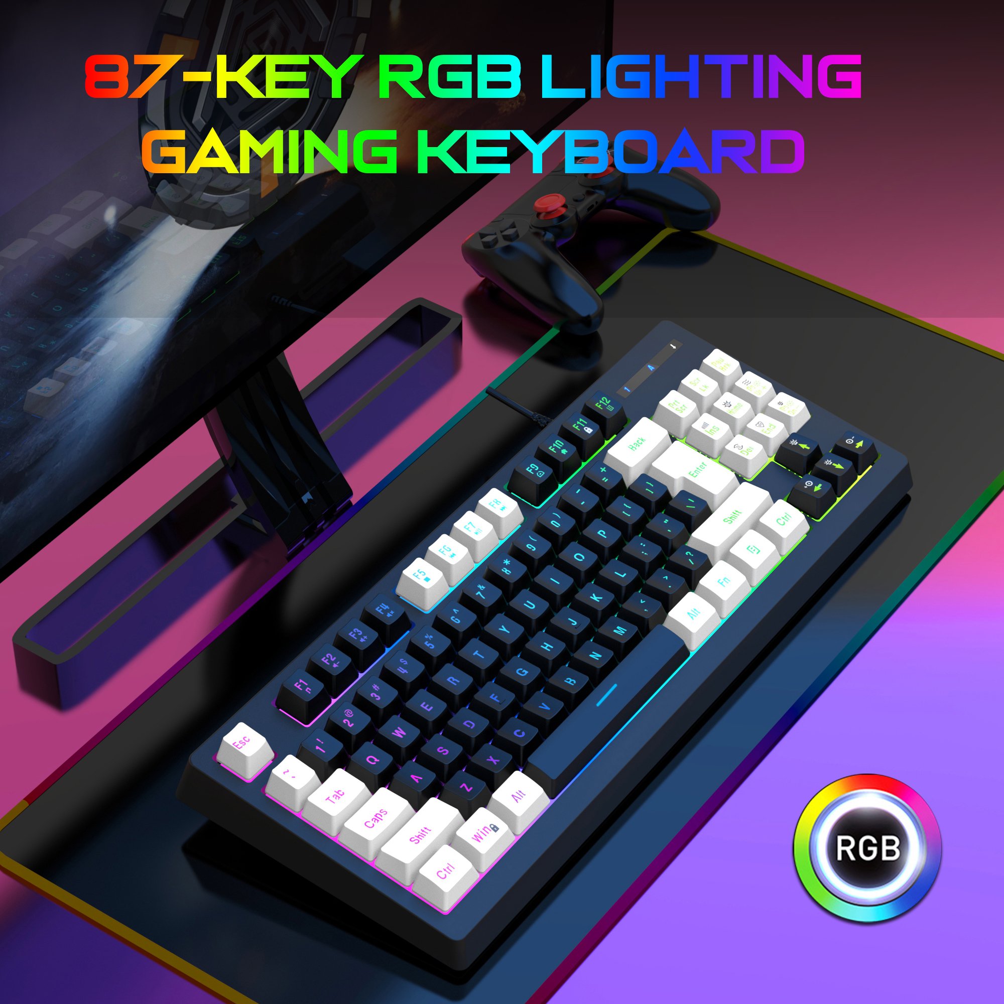 CSX Wired Gaming Mechanical Keyboard Red Switches RGB K617 87% Usb USB Type C Technology China Wholesale Switches for Keyboard