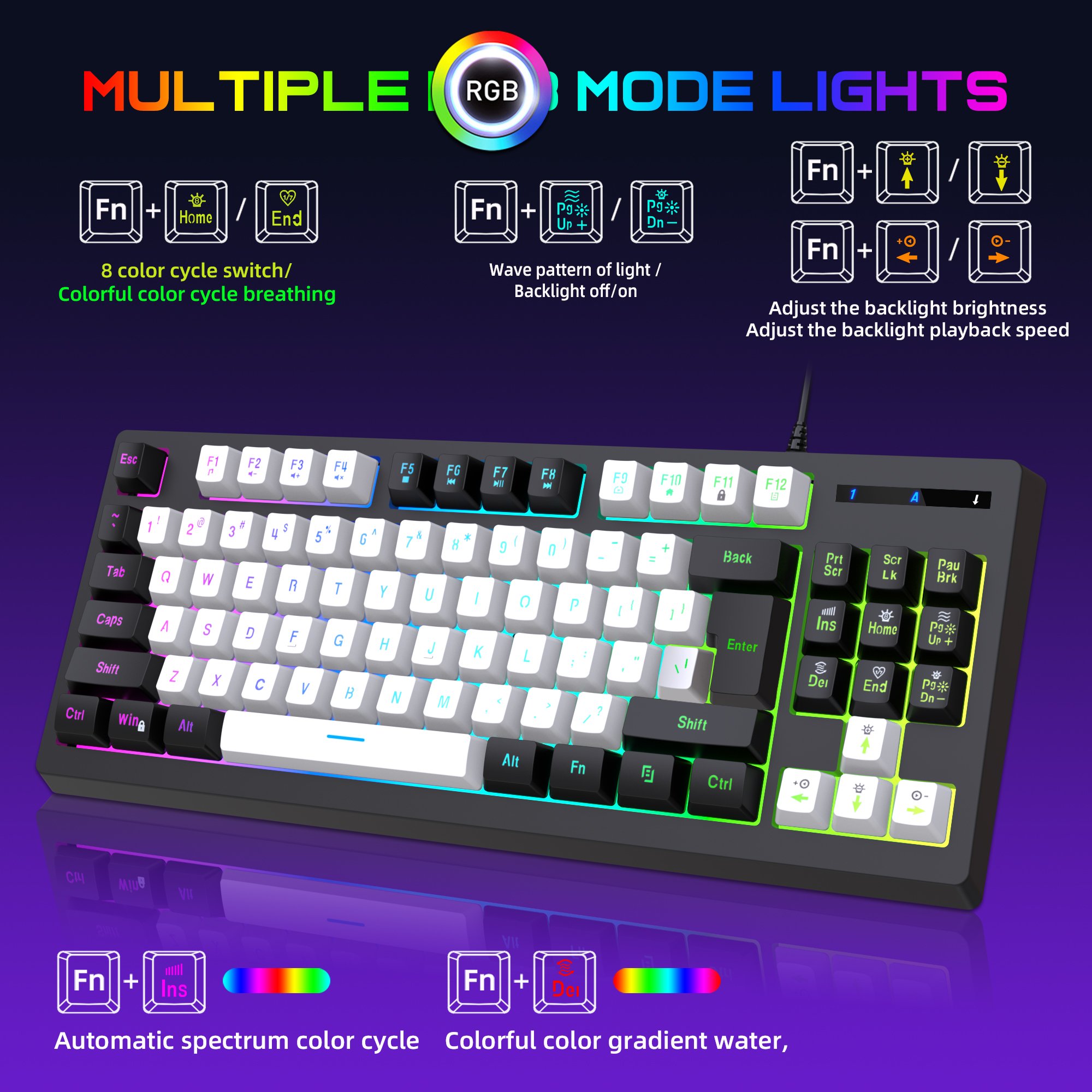 CSX Wired Gaming Mechanical Keyboard Red Switches RGB K617 87% Usb USB Type C Technology China Wholesale Switches for Keyboard