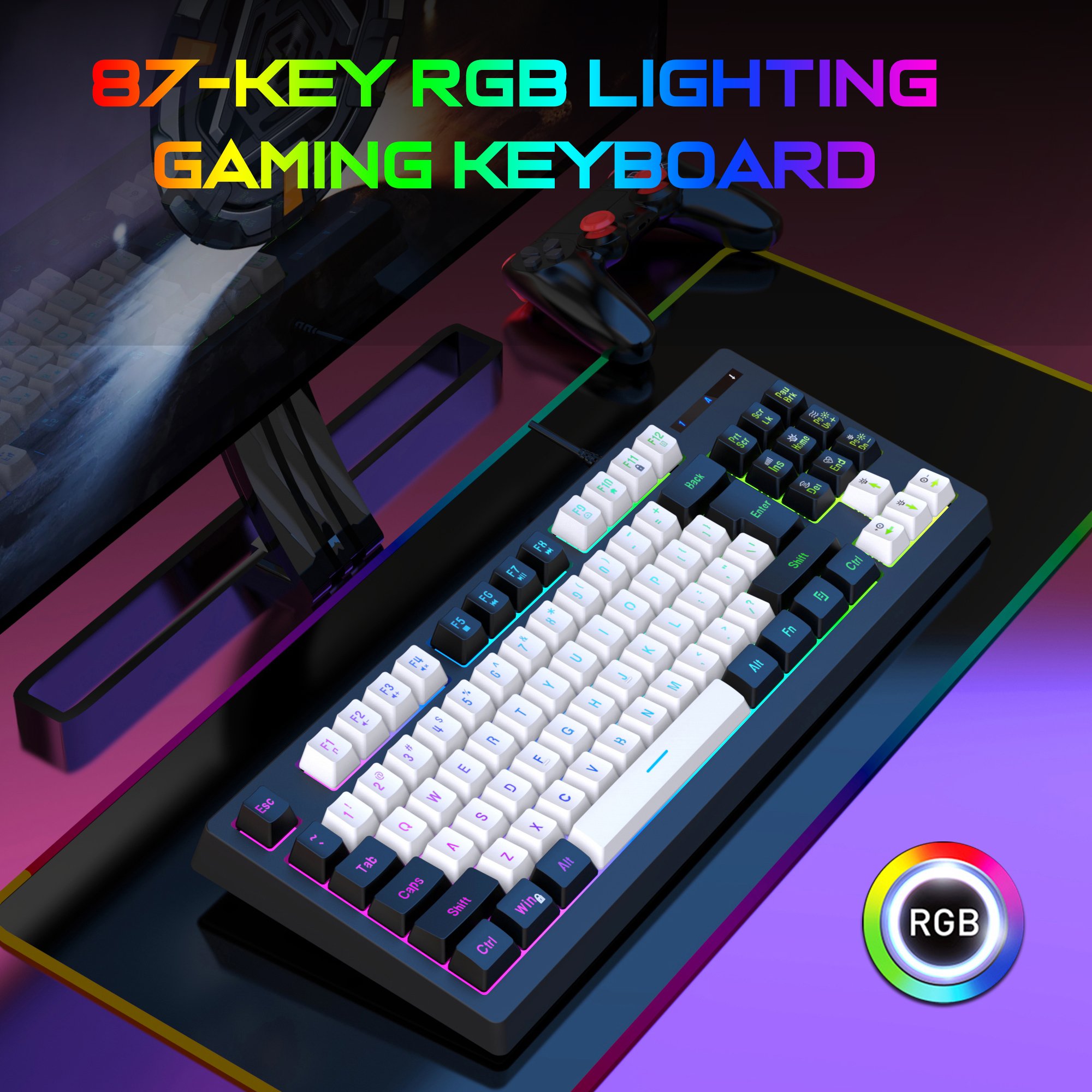 CSX Wired Gaming Mechanical Keyboard Red Switches RGB K617 87% Usb USB Type C Technology China Wholesale Switches for Keyboard