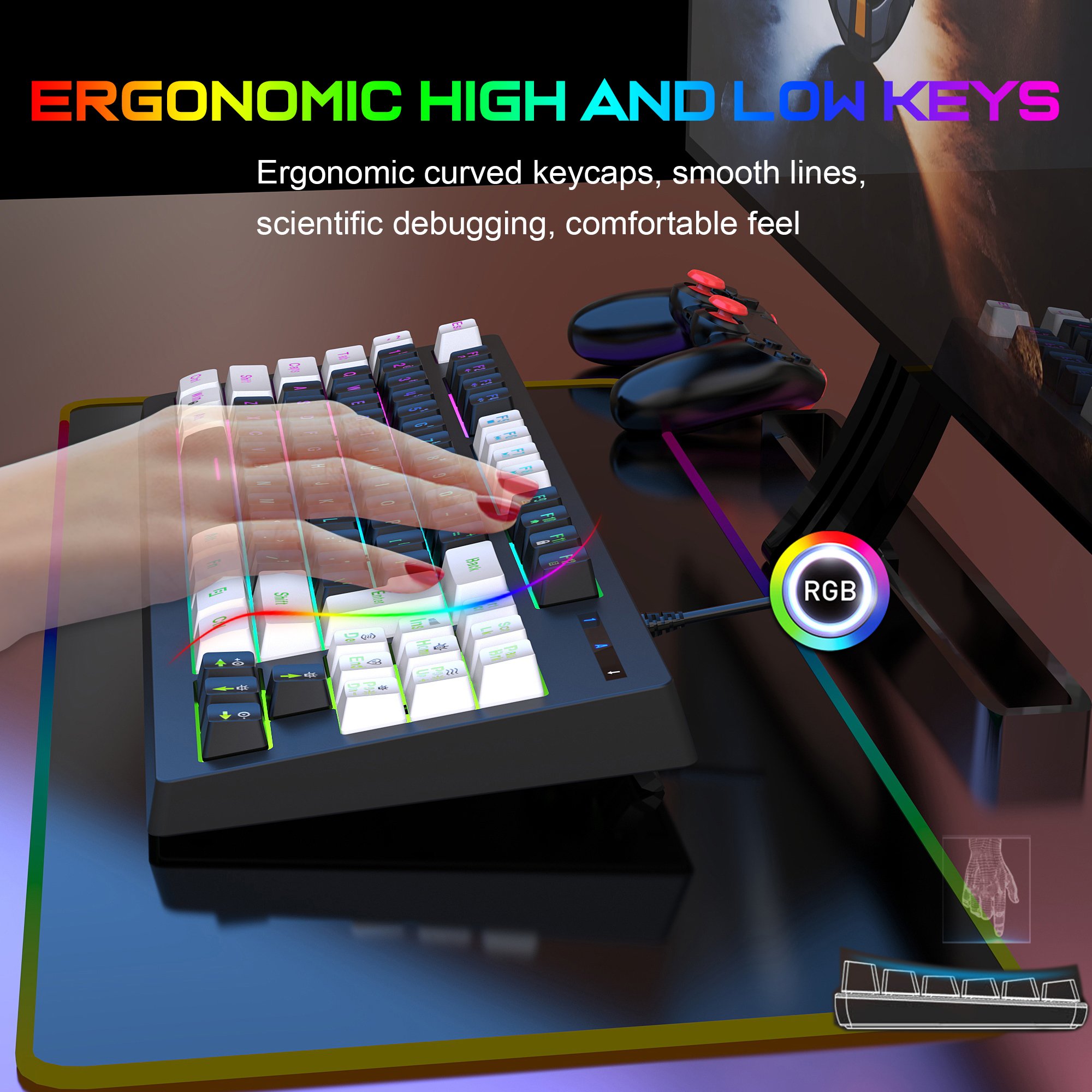 CSX Wired Gaming Mechanical Keyboard Red Switches RGB K617 87% Usb USB Type C Technology China Wholesale Switches for Keyboard