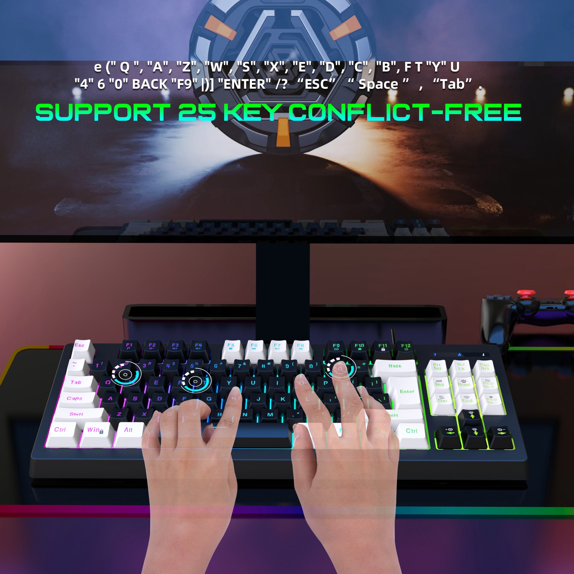 CSX Wired Gaming Mechanical Keyboard Red Switches RGB K617 87% Usb USB Type C Technology China Wholesale Switches for Keyboard