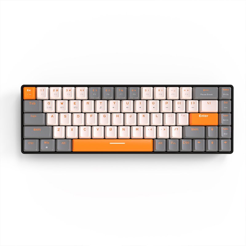 Hot Sell OEM Mechanical Keyboard Custom 68 Keys Bluetooth 5.0 2.4G Wireless With 1.6M Type-C Wired 3 Mode Mechanical Keyboard