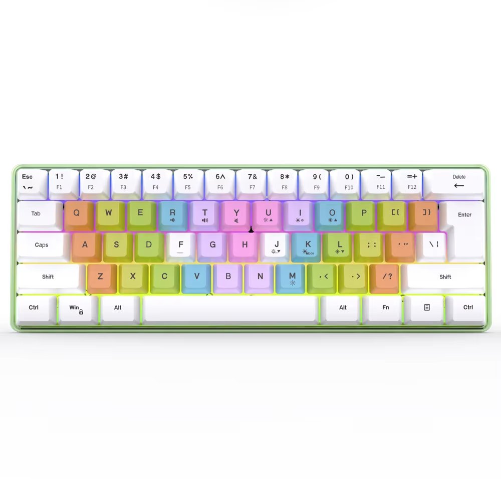 Extra Creamy 61-Keys Wired Mechanical Keyboard Type C Interface Red Switch Axis Body Color Laptop Desktop Gaming English