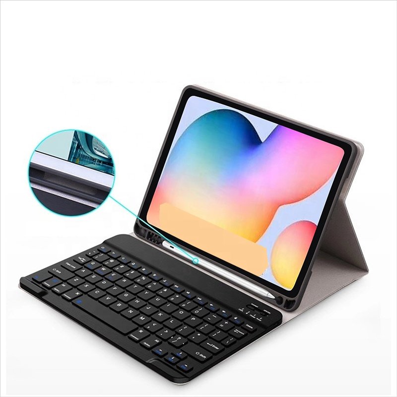 New fashion stand design leather tablet case with keyboard tablet case cover for Samsung Galaxy Tab S6 Lite 10.4 Inch P610 P615