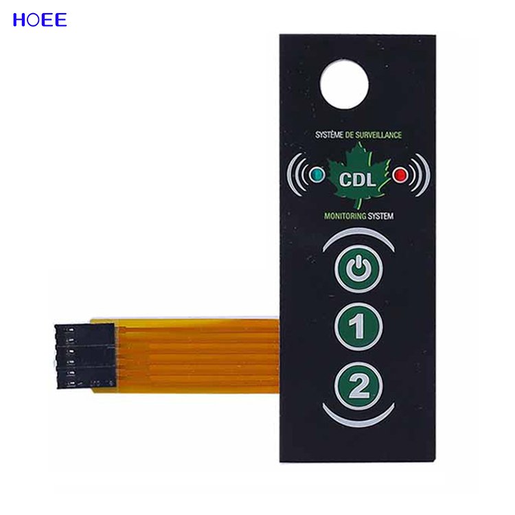 Custom 3m adhesive push button membrane keypad waterproof membrane switch with LED