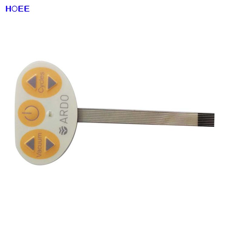 Custom 3m adhesive push button membrane keypad waterproof membrane switch with LED
