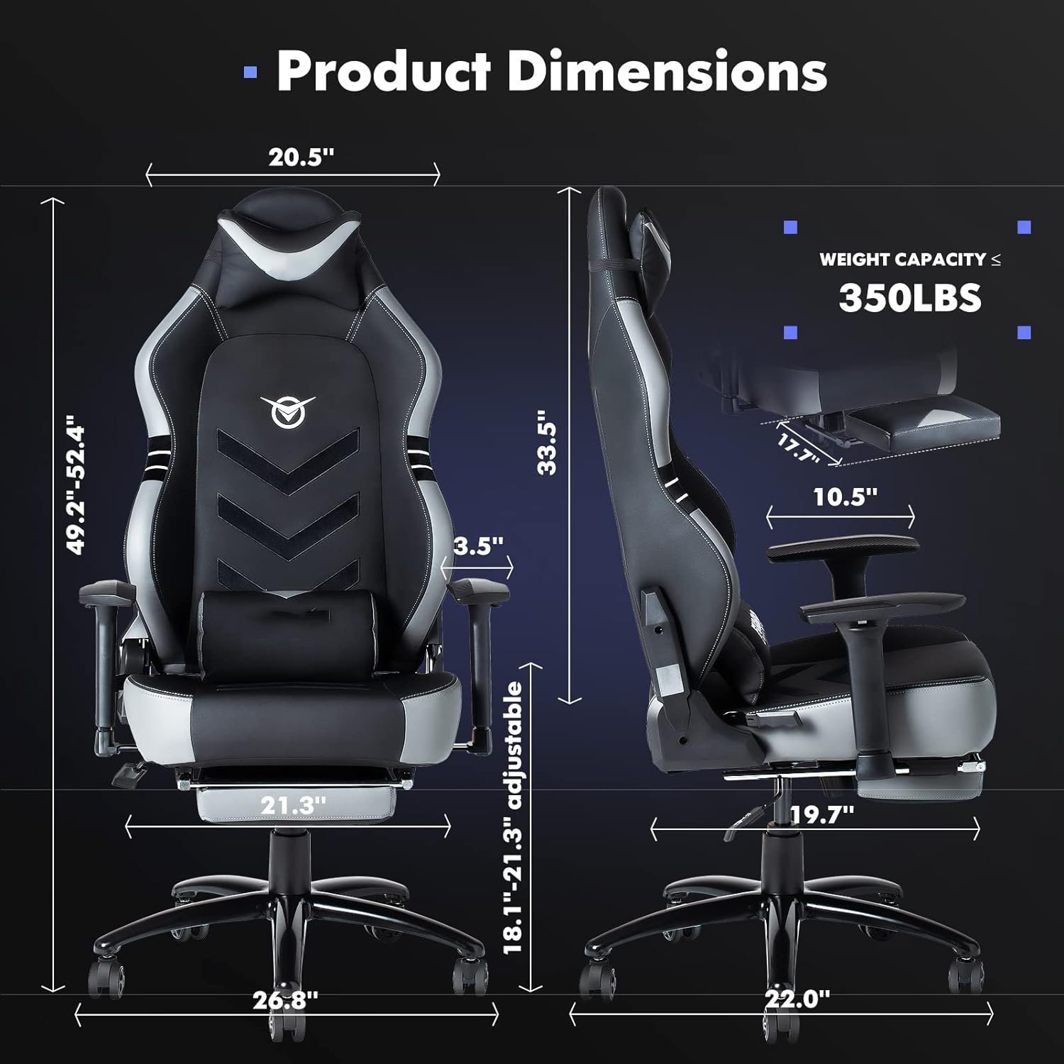 Best Ergonomic High Back Pc Reclining Racing Style Computer Gamer Chair Big and Tall Gaming Chair with Footrest Rgb Keyboard