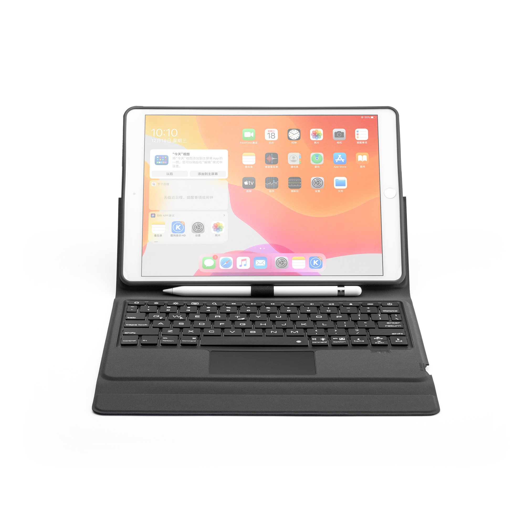 2024 Arabic Keyboard for iPad 10.2inch 10.5 inch Tablet With Multi-Device BT Pairing Smart Trackpad Keyboard Cover Seven Colors