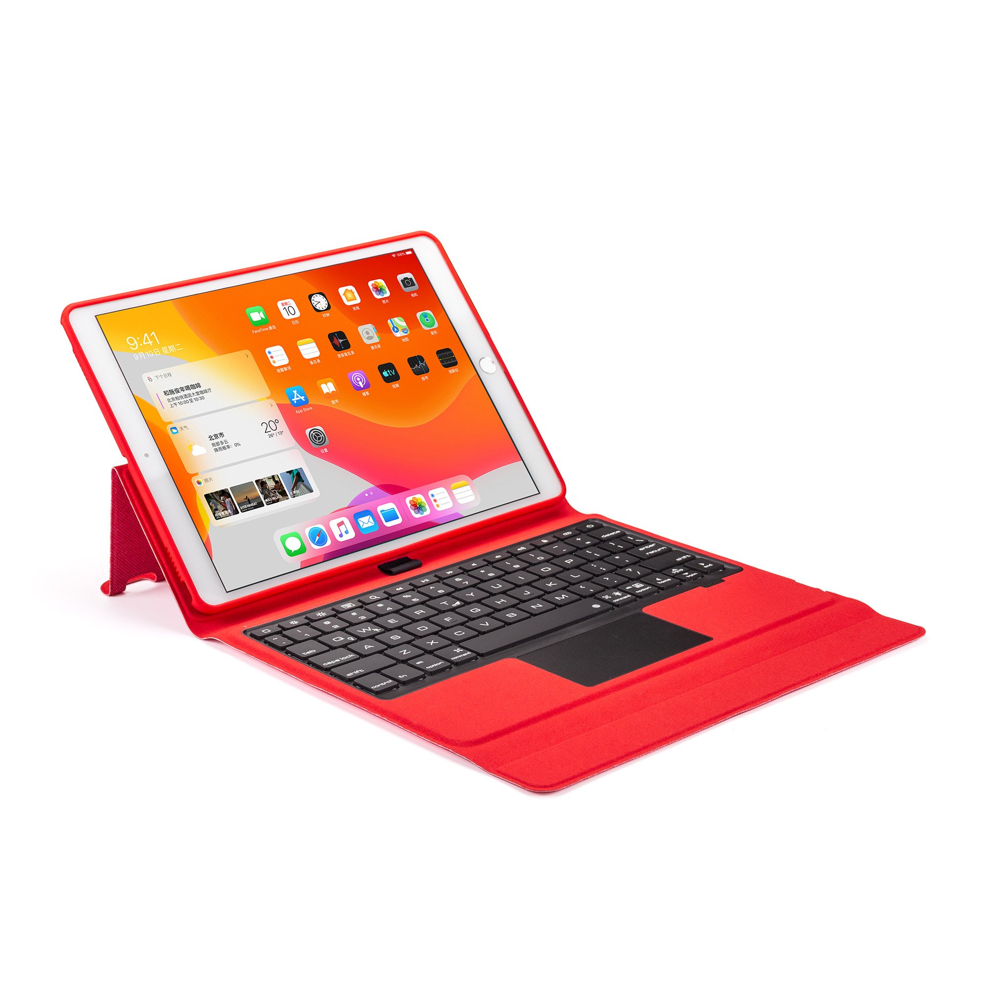 2024 Arabic Keyboard for iPad 10.2inch 10.5 inch Tablet With Multi-Device BT Pairing Smart Trackpad Keyboard Cover Seven Colors