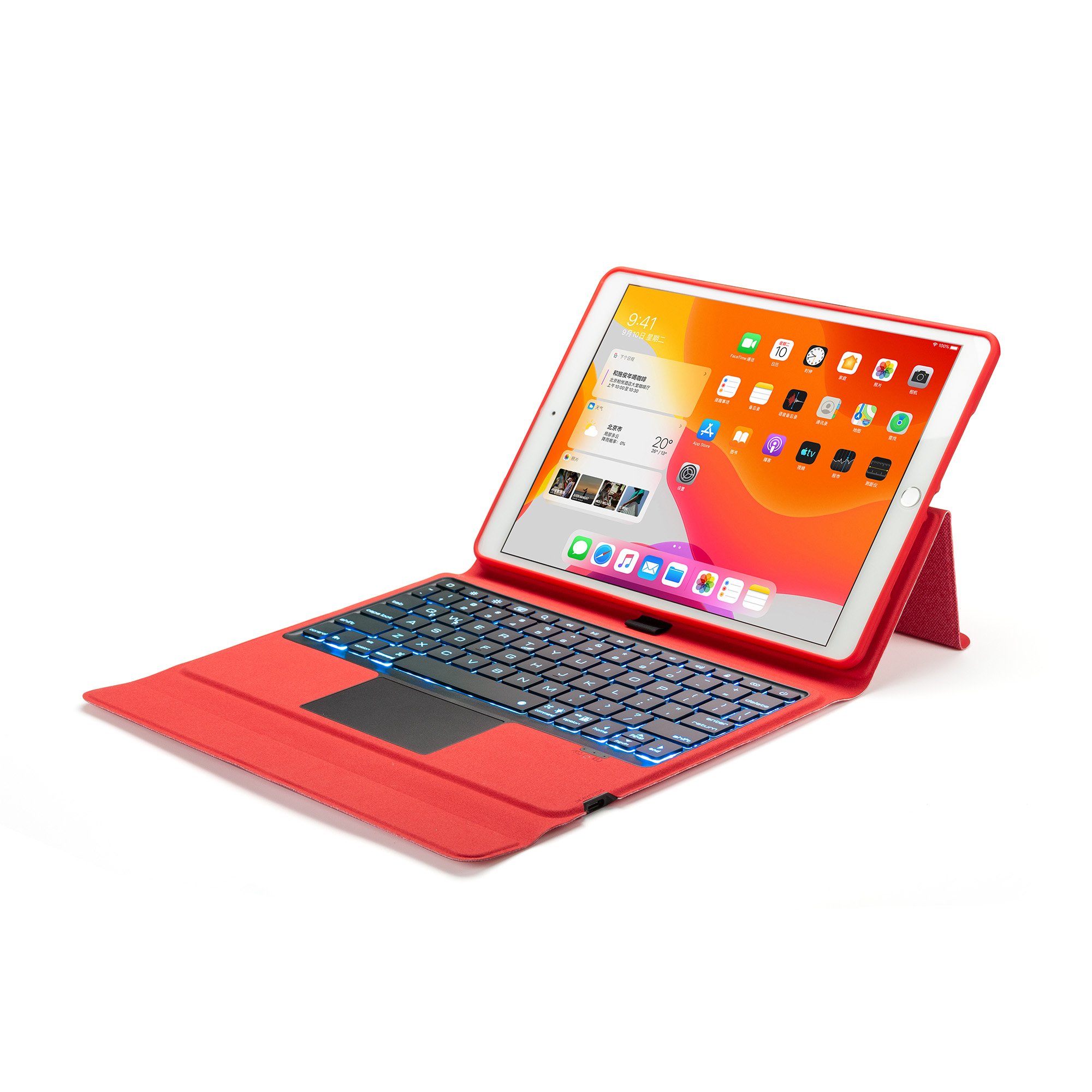 2024 Arabic Keyboard for iPad 10.2inch 10.5 inch Tablet With Multi-Device BT Pairing Smart Trackpad Keyboard Cover Seven Colors