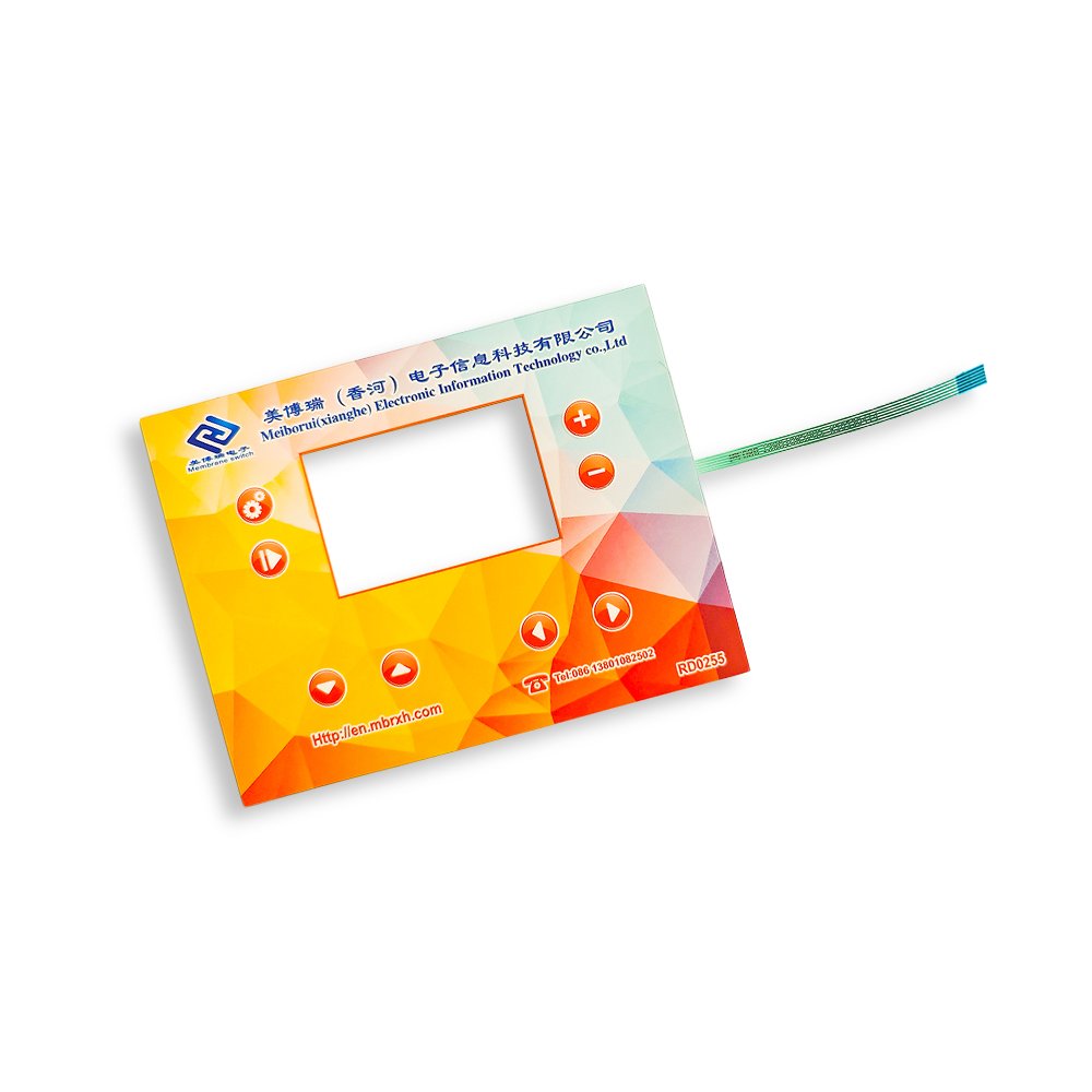 custom PET/PC membrane graphic overlay with lens windows