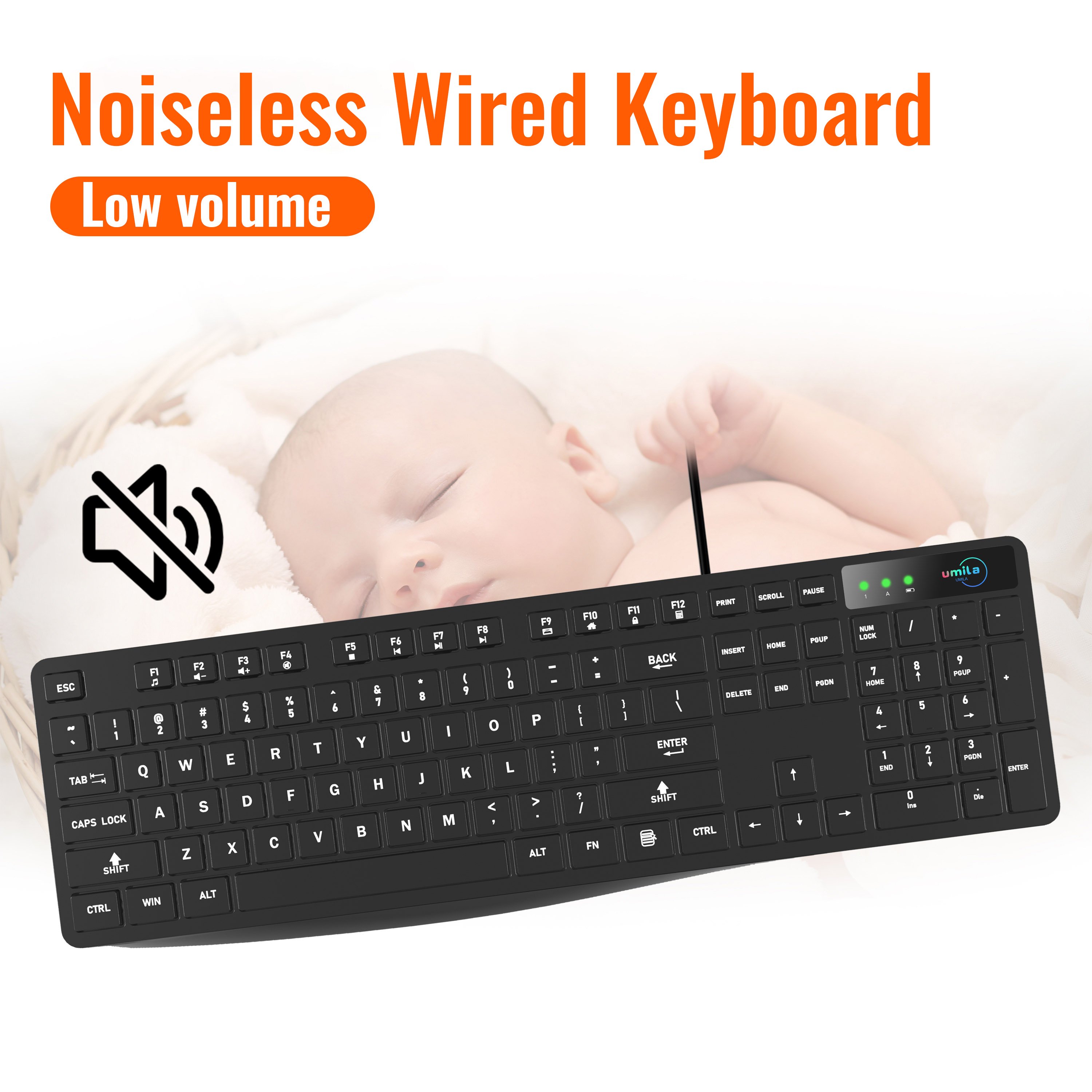 Wired 104keys Office Keyboard black Single French Russian Spanish Arabic Language layout Compatible Keyboard