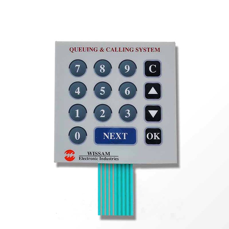 China custom printed matrix numeric keypad graphic overlay membrane keypad keyboard