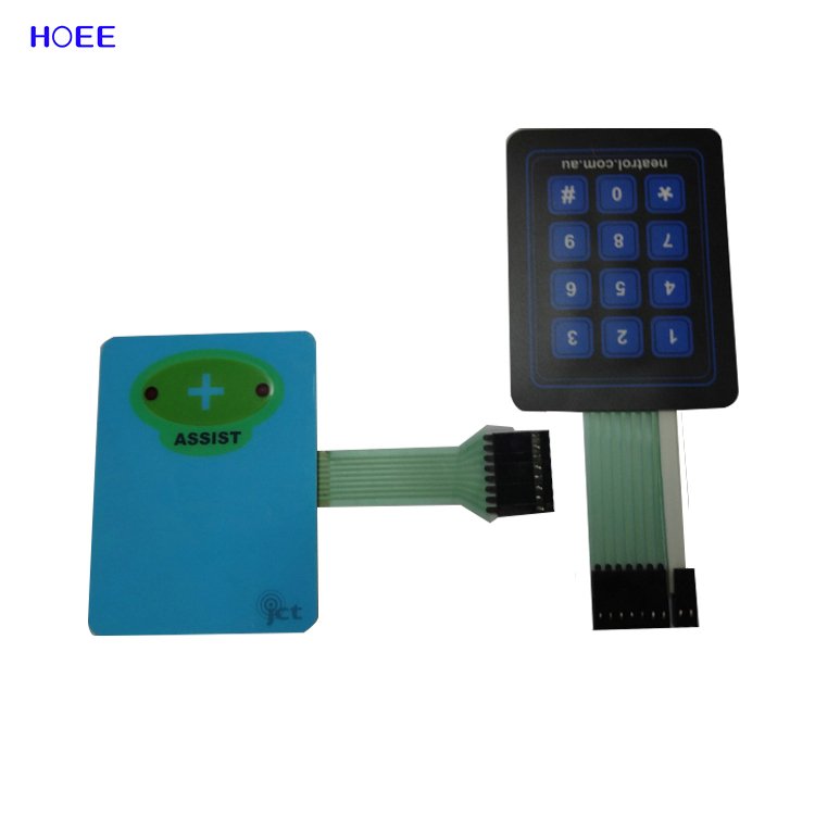 China custom printed matrix numeric keypad graphic overlay membrane keypad keyboard