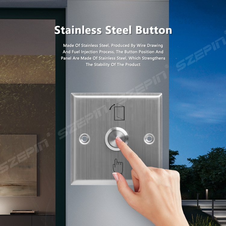 Waterproof Zinc Alloy Access Control Push Button Door Release Exit Button