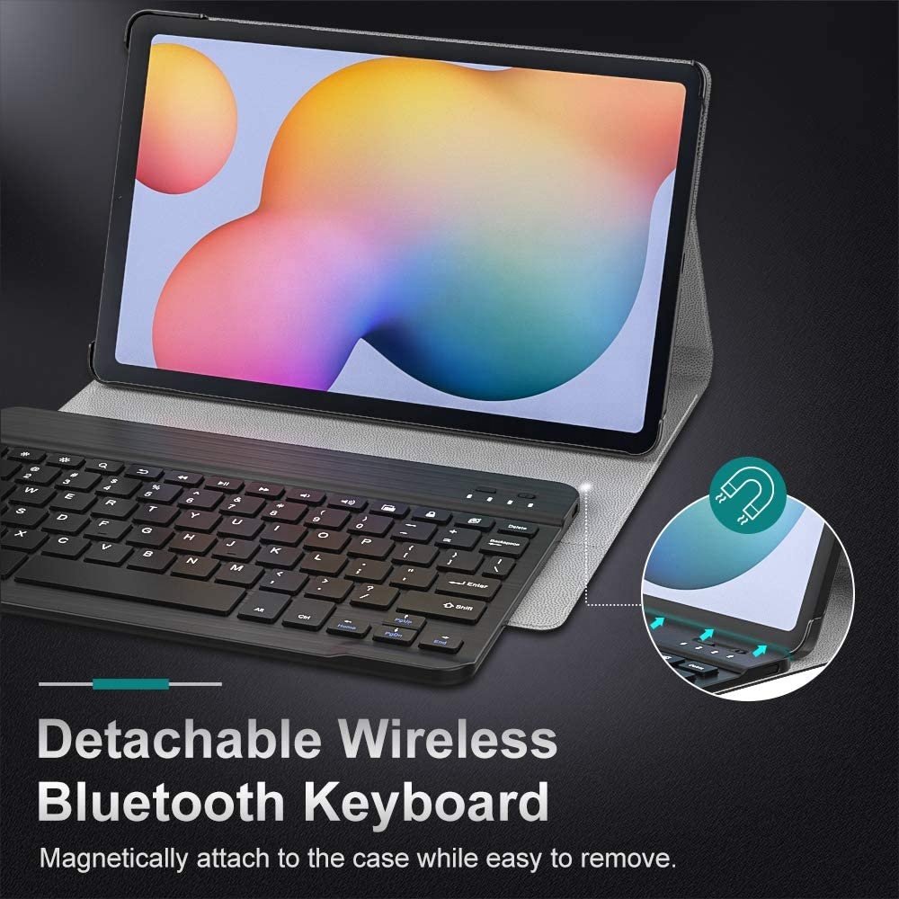 MoKo PU Leather Removable Wireless Keyboard Tablet Case for Galaxy Tab S6 Lite 10.4 2020