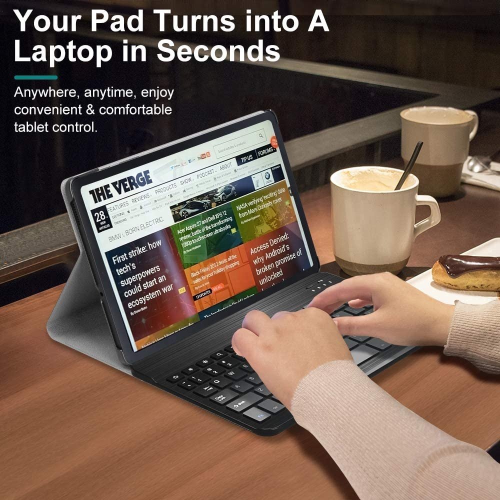 MoKo PU Leather Removable Wireless Keyboard Tablet Case for Galaxy Tab S6 Lite 10.4 2020