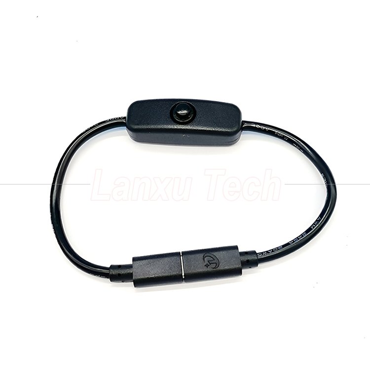 USB Type C Male to Female on off Silicon Cap Switch Extension Cable for Raspberry Pi Lamp Fan