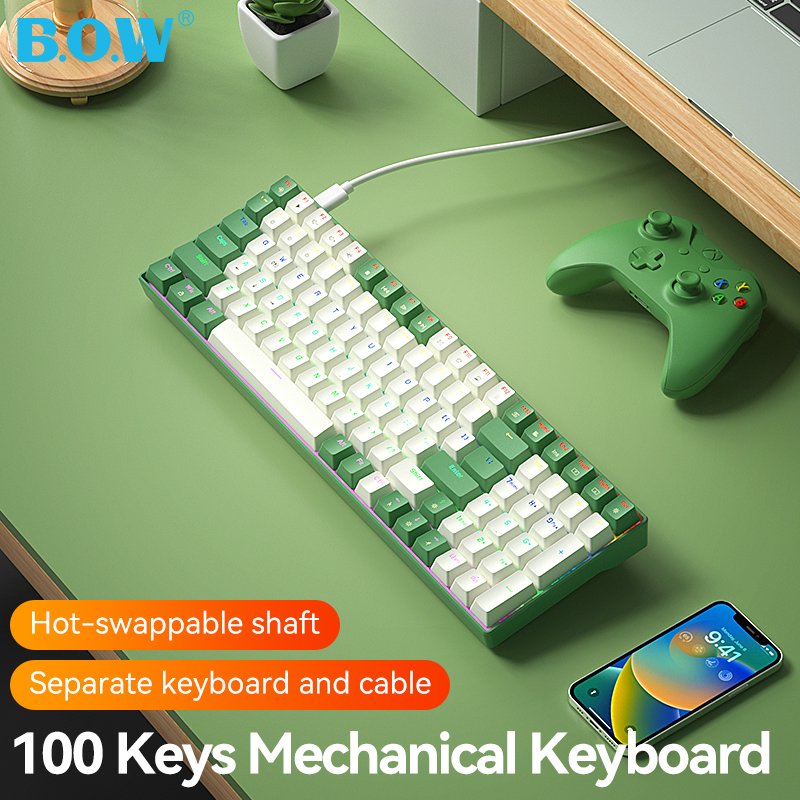 New Arrival 100 keys red switch hotswap trading wired gaming mechanical keyboard for Desktop Laptop