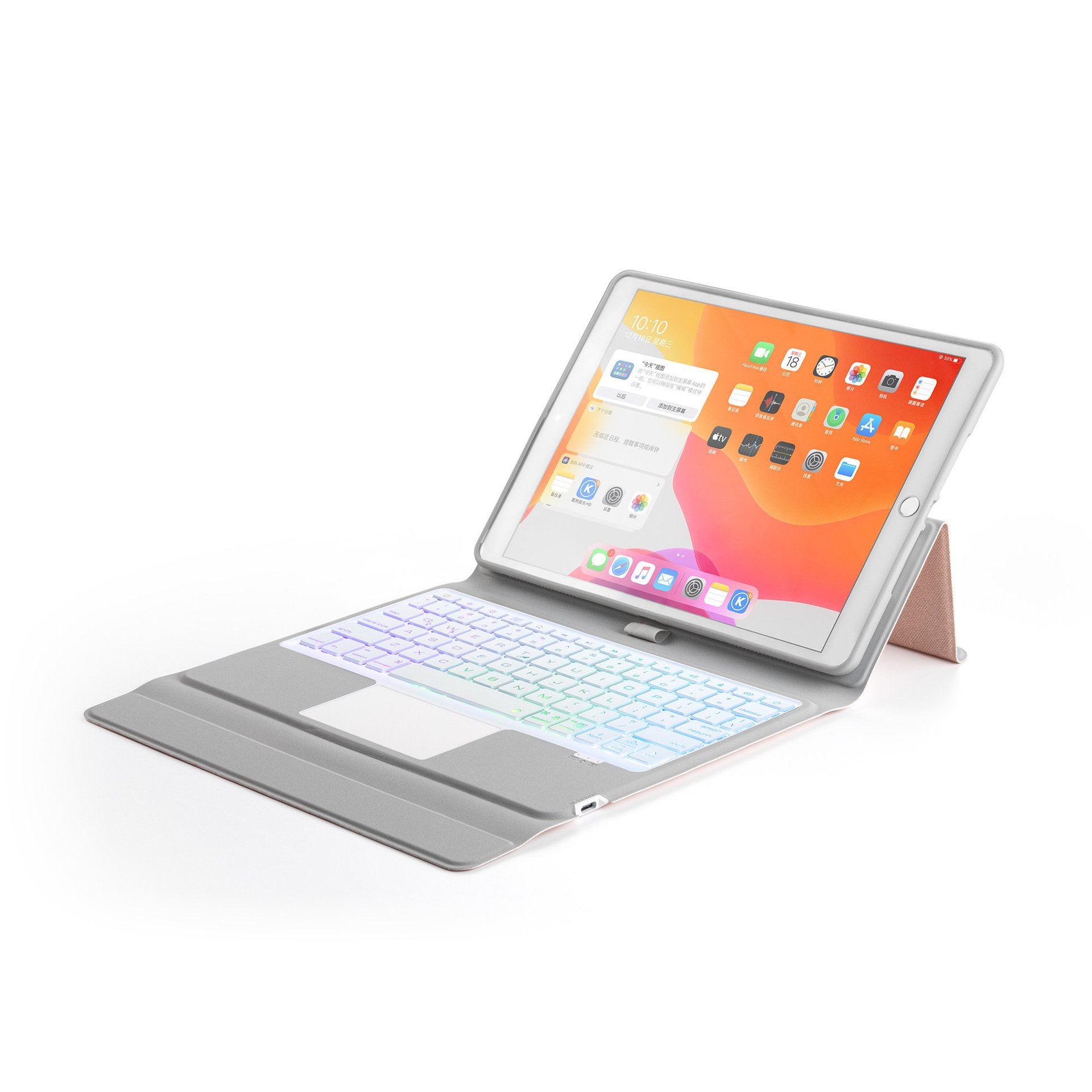 RGB Backlit Wireless Keyboard Leather Keyboard Trackpad Case for Ipad pro 11 2022/2021/2020/2018 iPadPro 11 Keyboard Cover