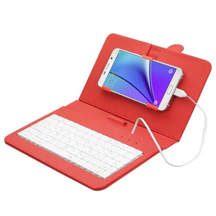 wired micro usb keyboard with protective case cover for android smart cell phones mobile phone