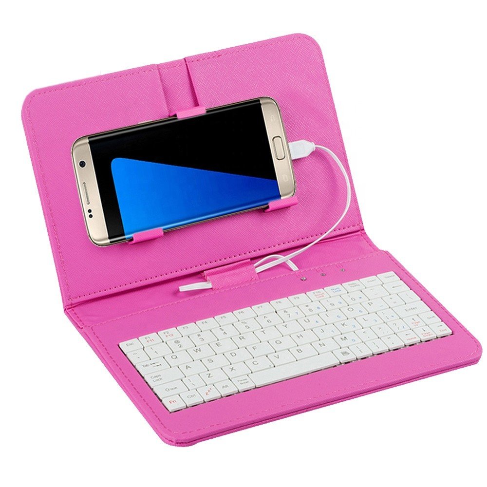 wired micro usb keyboard with protective case cover for android smart cell phones mobile phone
