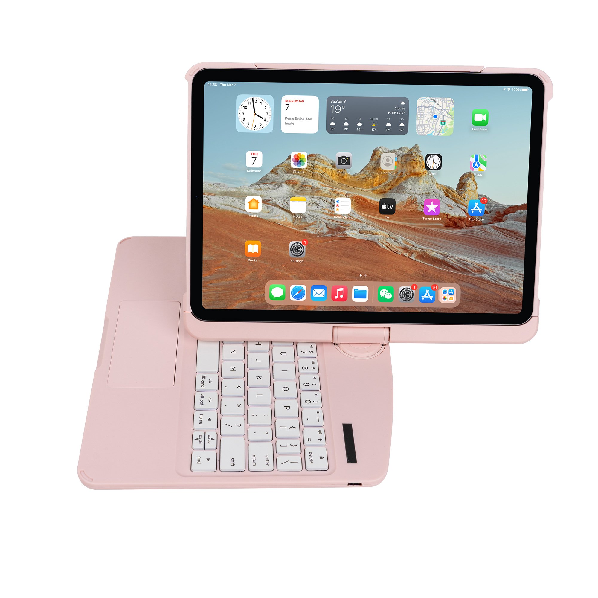 Factory Wholesale Price OEM/ODM 180 & 360 Degree Rotatable Magic Keyboard Case with Backlit for 10.9'', 11'' and 12.9'' iPad