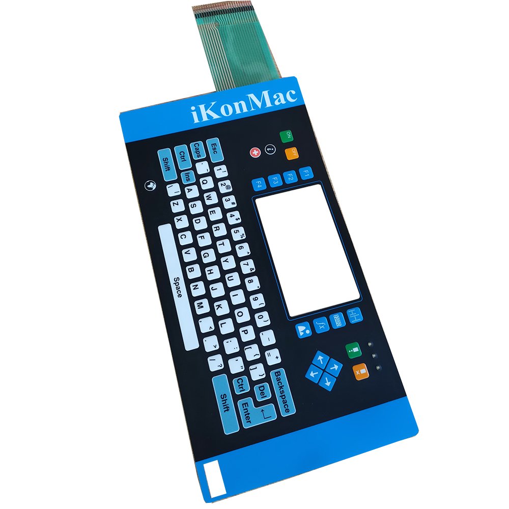 push button flex tail membrane switch with LCD window and metal domes